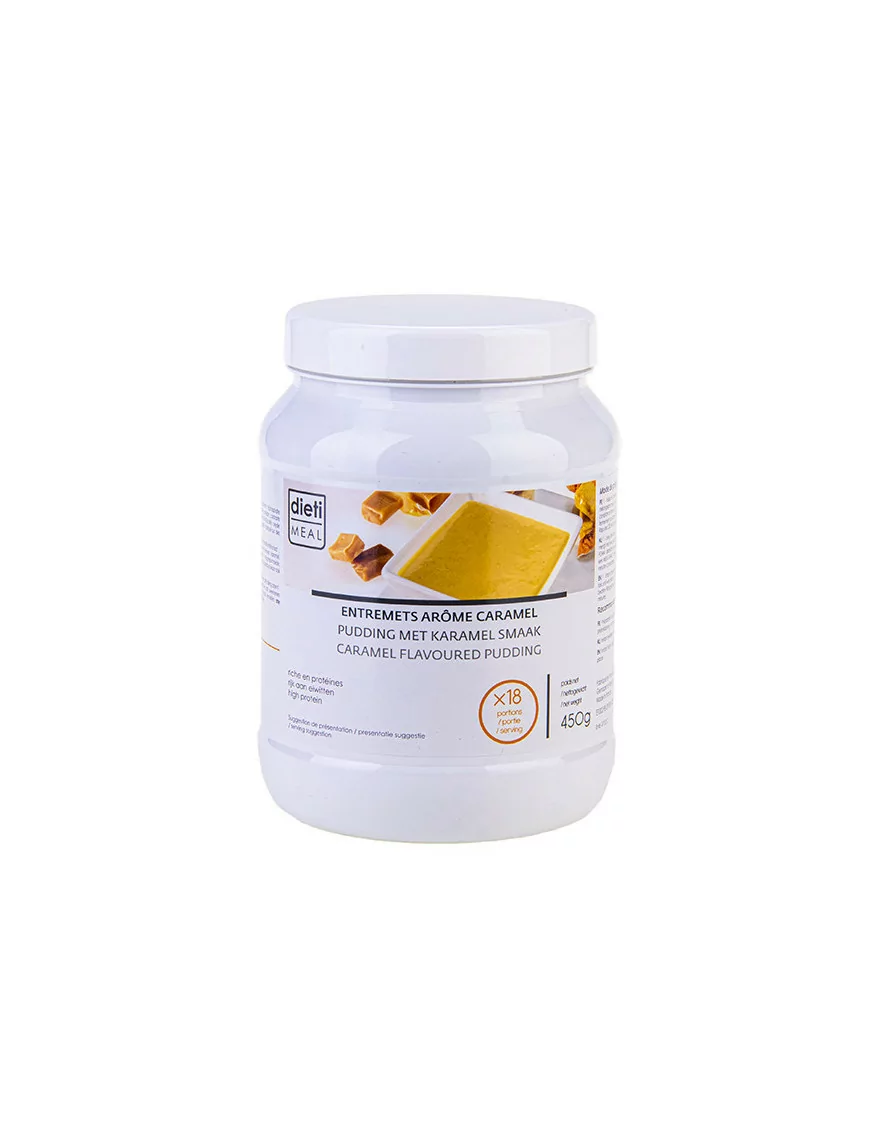 Budino proteico al caramello in barattolo