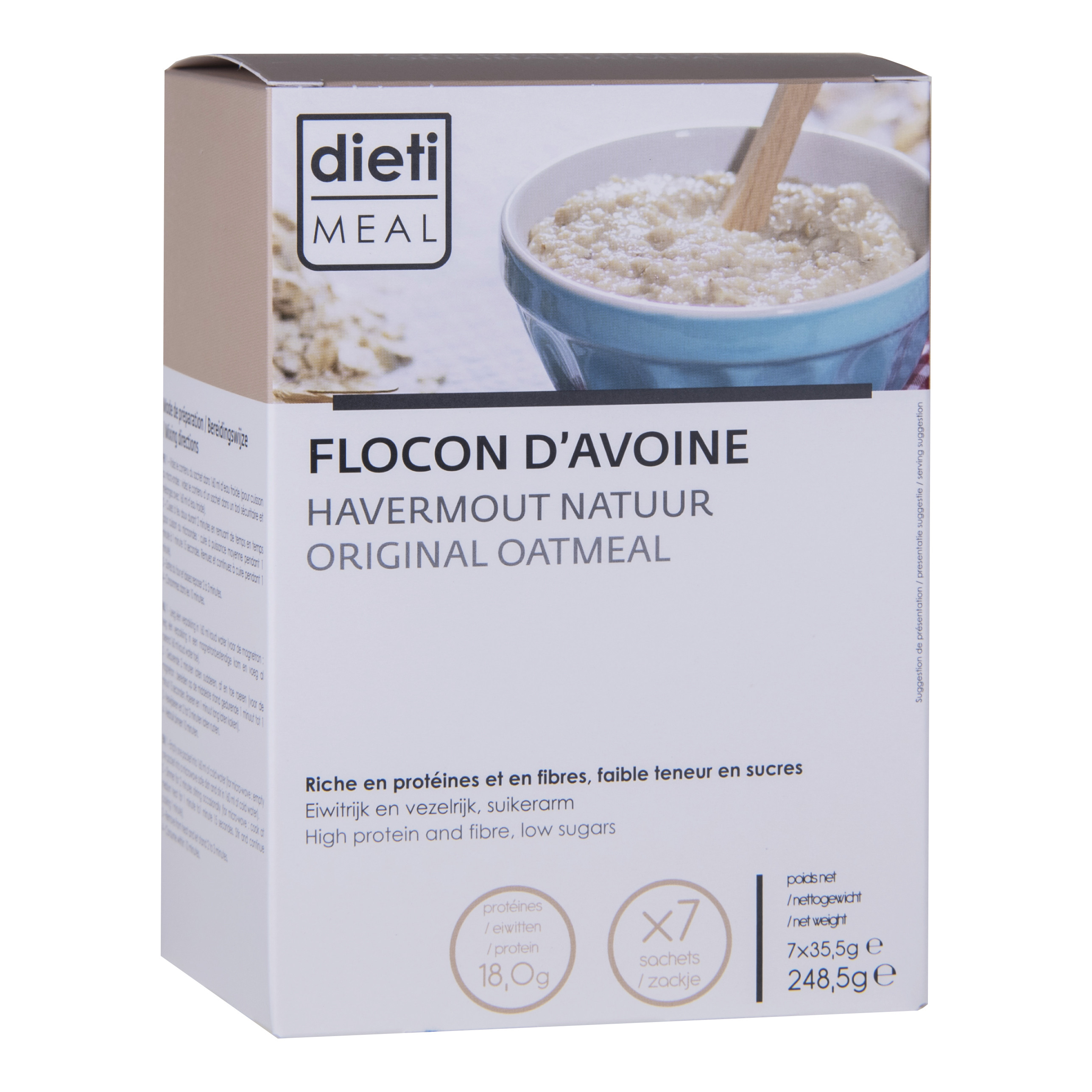 Dietimeal Porridge proteico istantaneo Low Carb 120kcal fonte di fibre