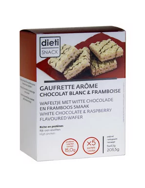 Wafer proteico al cioccolato bianco e lampone