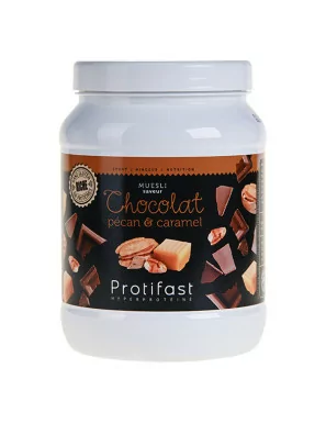 Muesli proteico gusto cioccolato e caramello alle noci pecan
