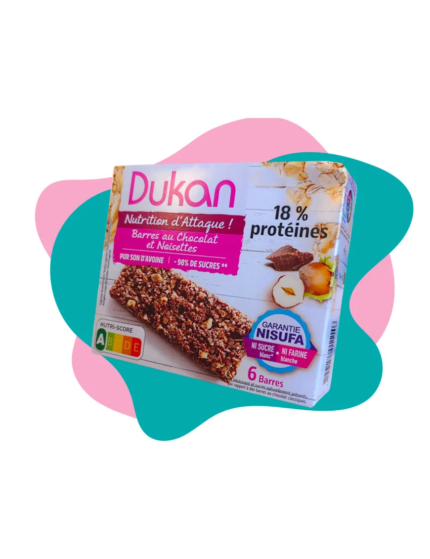 Dukan Barrette Proteiche di Crusca d'Avena Cioccolato e Nocciole