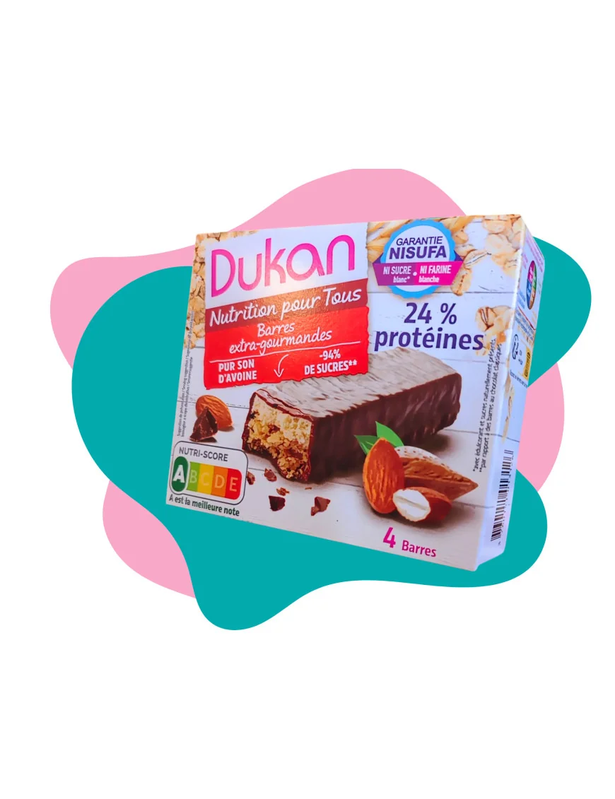 Dukan barrette Extra Golose di crusca ricoperte di cioccolato fondente