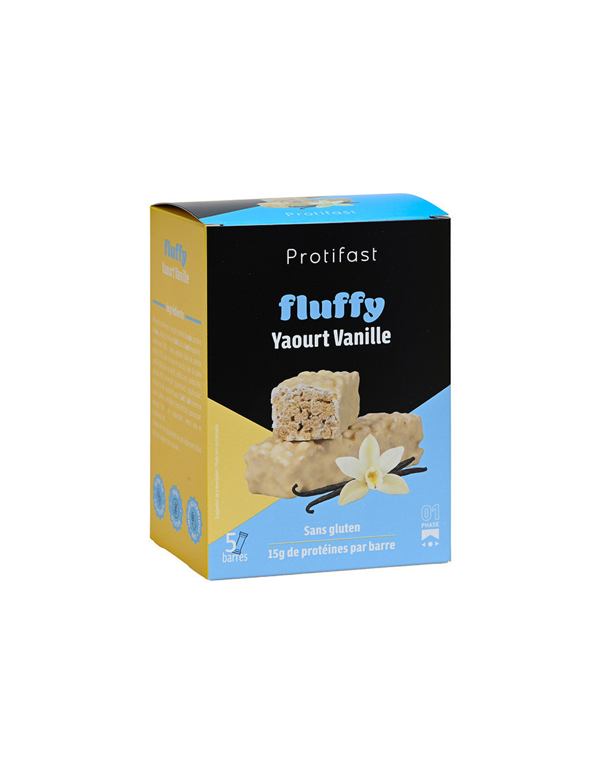 Protifast Barretta Fluffy gusto Vaniglia ad alto contenuto di proteine.